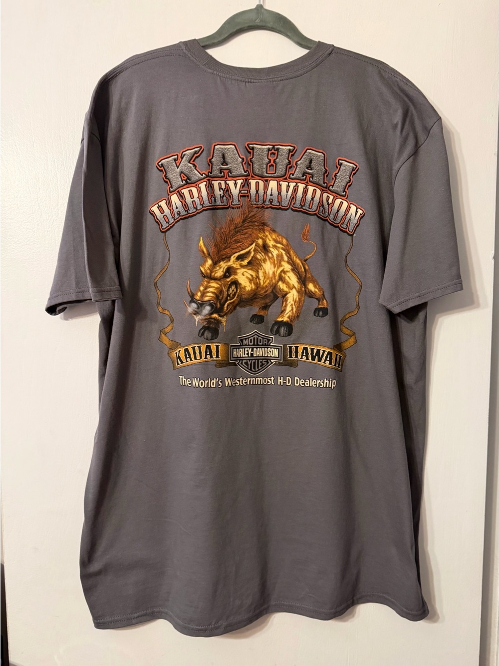 Harley-Davidson NWT Gray T-Shirt Kauai Hawaii PowerHog XXL